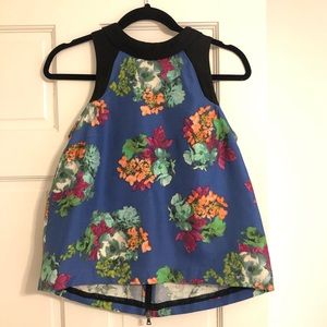 Anthropologie HD In Paris Floral Zipper Detail Top